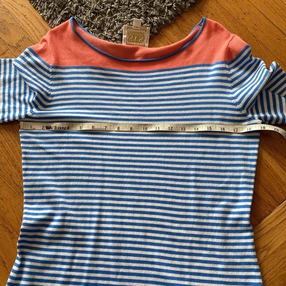 Sail to Sable Knit Striped Blue White & Coral Sweater Slip Dress Size small - Picture 7 of 11